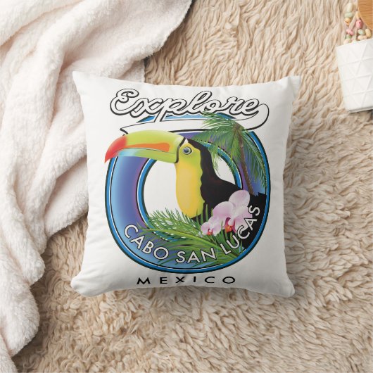 cabo san lucas mexico travel patchを探索する クッション (ブランケット)