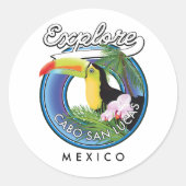 cabo san lucas mexico travel patch photo p ラウンドシール (正面)
