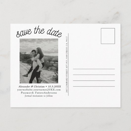 Cabo Save the Date Postcard Mexico Wedding ポストカード (裏面)