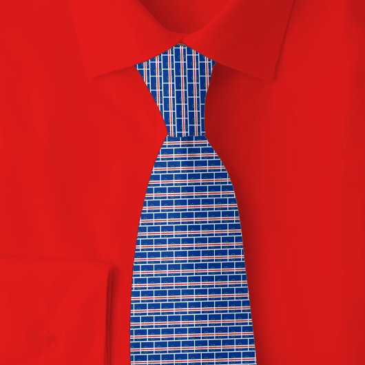 Cabo Verde Flag Brick Pattern ネクタイ