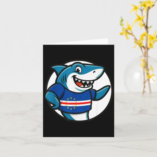Cabo Verde Flag Shark Funny Cabo Verdean  カード (黄色い花)