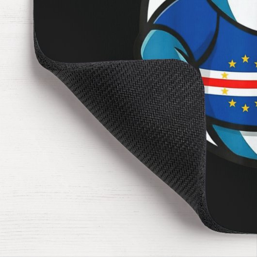 Cabo Verde Flag Shark Funny Cabo Verdean  マウスパッド (コーナー)