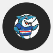 Cabo Verde Flag Shark Funny Cabo Verdean  ラウンドシール (正面)
