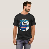 Cabo Verde Flag Shark Funny Cabo Verdean  Tシャツ (正面フル)