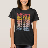 Cabo Verde Groovy Retro Cape Verdean Tシャツ (正面)