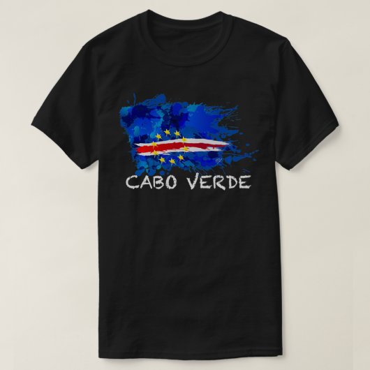 CABO VERDE SPLASHED PAINT FLAG with white tet Pull Tシャツ (デザイン正面)