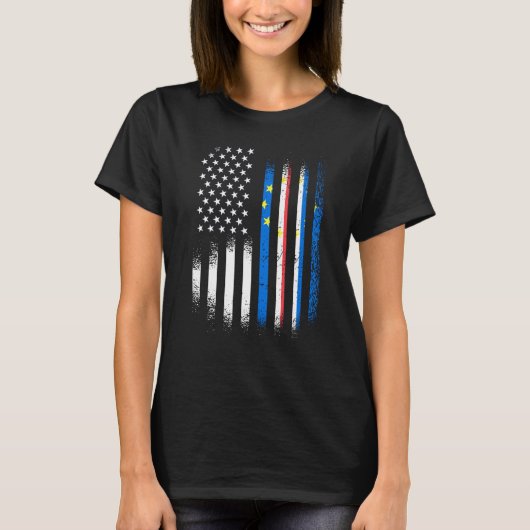 Cabo Verdean American Patriot Grown Country USA Fl Tシャツ (正面)