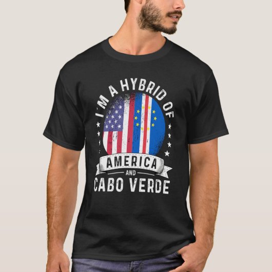 Cabo Verdean American Patriot Grown Flag Humor Tシャツ (正面)