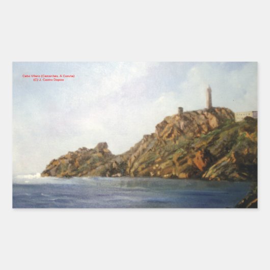 Cabo Vilano (Camariñas. A Coruña) 長方形シール (正面)