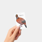 Cabot's tragopan bird cartoon illustration  バッジ (手持ち)