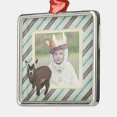 Cabrito (パッチ)のストライプな写真のオーナメント メタルオーナメント (左)