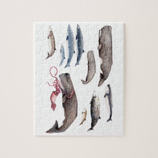 Cachalote y zifios: Ballenas de las profundidades ジグソーパズル (縦)