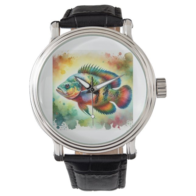 Cachama fish 220824AREF144 - Watercolor 腕時計 (正面)