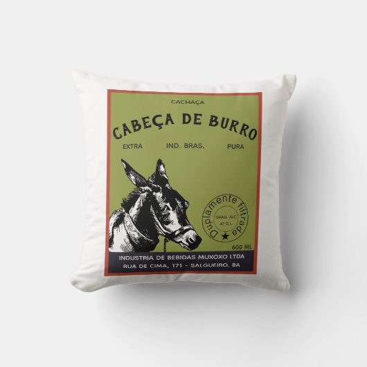 Cachasa Donkey Headラベル クッション (正面)