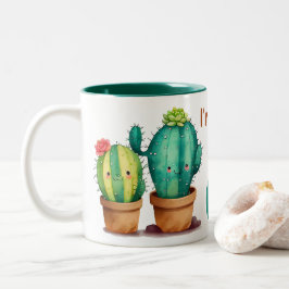 cact-iからcat-us、かわいいバレンタインボタン ツートーンマグカップ