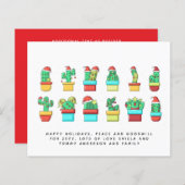 Cactiおもしろいクリスマスのサボテンカスタムの年次レター (正面/裏面)
