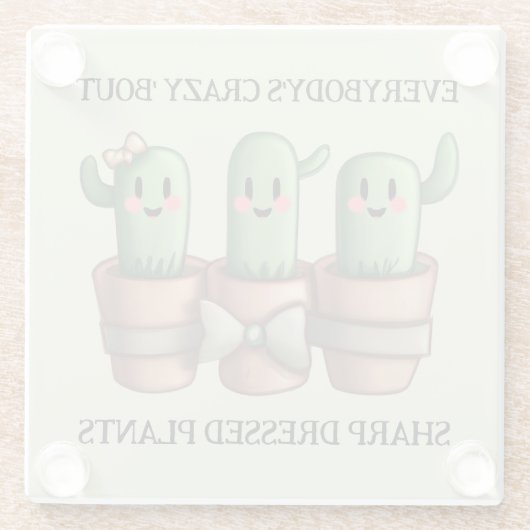 Cactiおもしろい誰もが熱狂する'Bout Sharp ... ガラスコースター (裏面)