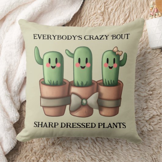 Cactiおもしろい誰もが熱狂する'Bout Sharp ... クッション (ブランケット)