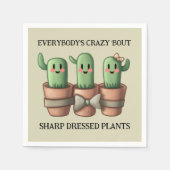 Cactiおもしろい誰もが熱狂する'Bout Sharp ... スタンダードカクテルナプキン (正面)