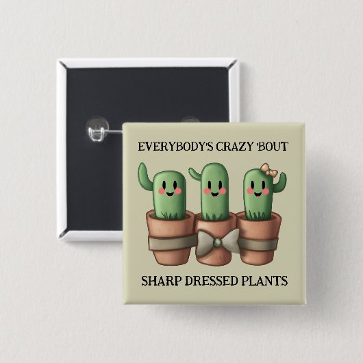 Cactiおもしろい誰もが熱狂する'Bout Sharp ... 缶バッジ (正面&裏面)