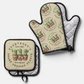 Cactiおもしろい誰もが熱狂する'Bout Sharp ... 鍋つかみ&鍋敷きセット (正面/裏面)