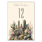 Cactiおよびワゴン素朴ホイール結婚のテーブル番号 テーブルナンバー (裏面)