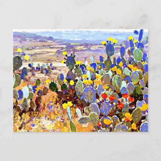 CactiとJulian Onderdonk絵画による ポストカード (正面)
