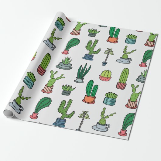 Cactiコレクシカラフルョン ラッピングペーパー (アンロールド)