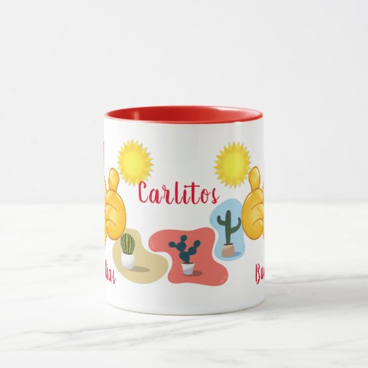 Cactiパーソナライズされたとソンブレロのメキシコ絵文字 マグカップ (中央)