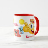 Cactiパーソナライズされたとソンブレロのメキシコ絵文字 マグカップ (正面右)