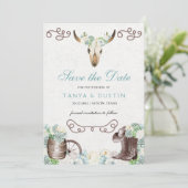 Cactiフローラ西素朴スカルの日付の保存先 招待状 (スタンド正面)