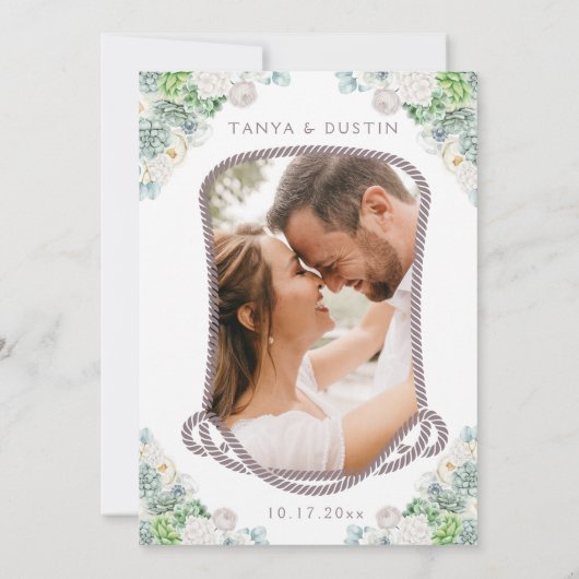 Cactiフローラ西素朴スカルの日付の保存先 招待状 (裏面)