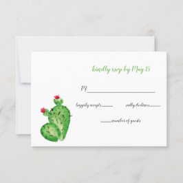 Cacti素朴結婚式招待状rsvp 出欠カード