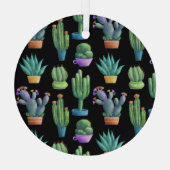Cacti:シカラフルームレお洒落スデザイン。 ガラスオーナメント (裏面)