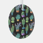 Cacti:シカラフルームレお洒落スデザイン。 ガラスオーナメント (正面右)
