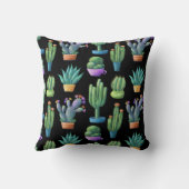 Cacti:シカラフルームレお洒落スデザイン。 クッション (裏面)