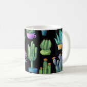 Cacti:シカラフルームレお洒落スデザイン。 コーヒーマグカップ (正面右)