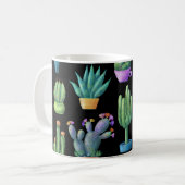 Cacti:シカラフルームレお洒落スデザイン。 コーヒーマグカップ (正面左)