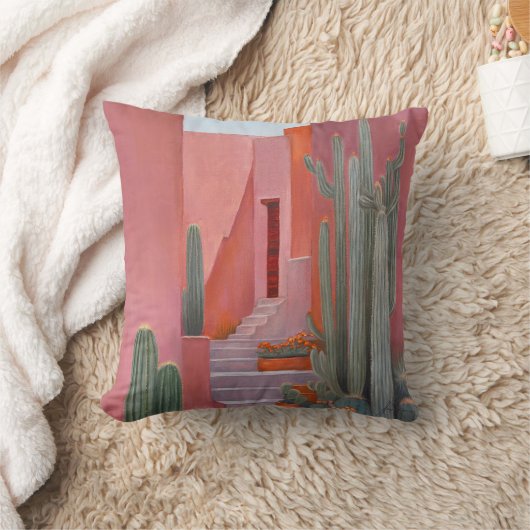 Cacti Ally Throw Pillow クッション (ブランケット)
