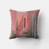 Cacti Ally Throw Pillow クッション (裏面)