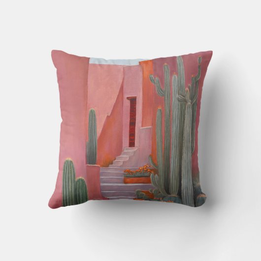 Cacti Ally Throw Pillow クッション (裏面)