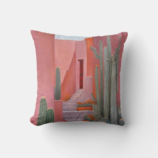 Cacti Ally Throw Pillow クッション (正面)
