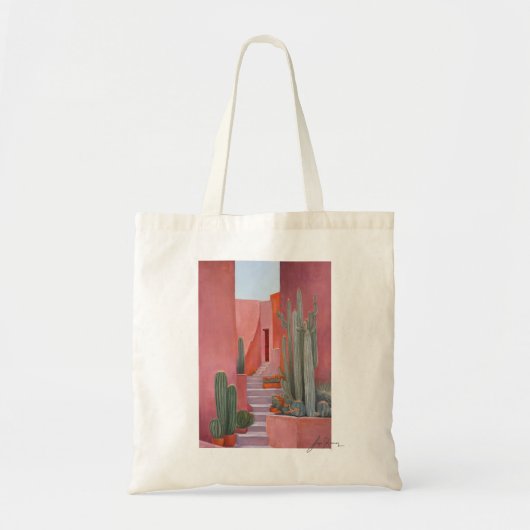 Cacti Ally Tote Bag – Desert Art, Boho Style トートバッグ (正面)