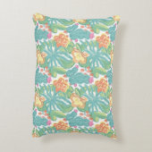 Cacti and plant Desert Botanical Green Orange Pink アクセントクッション (裏面(縦))