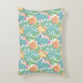 Cacti and plant Desert Botanical Green Orange Pink アクセントクッション (正面(垂直))