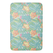 Cacti and plant Desert Botanical Green Orange Pink バスマット (正面縦)