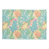 Cacti and plant Desert Botanical Green Orange Pink 枕カバー (裏面)