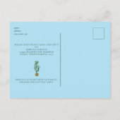 Cacti Blue OhベビーシャワーのバケツbyメールAnnou 案内ポストカード (裏面)