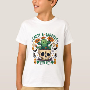 Cacti & Ghostly Vibes:パンプキ不気味ンデザイン Tシャツ