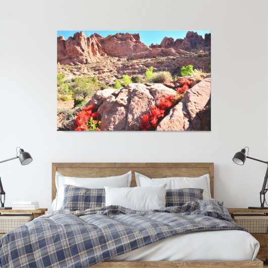 Cacti in Bloom キャンバスプリント (インサイチュ (寝室))